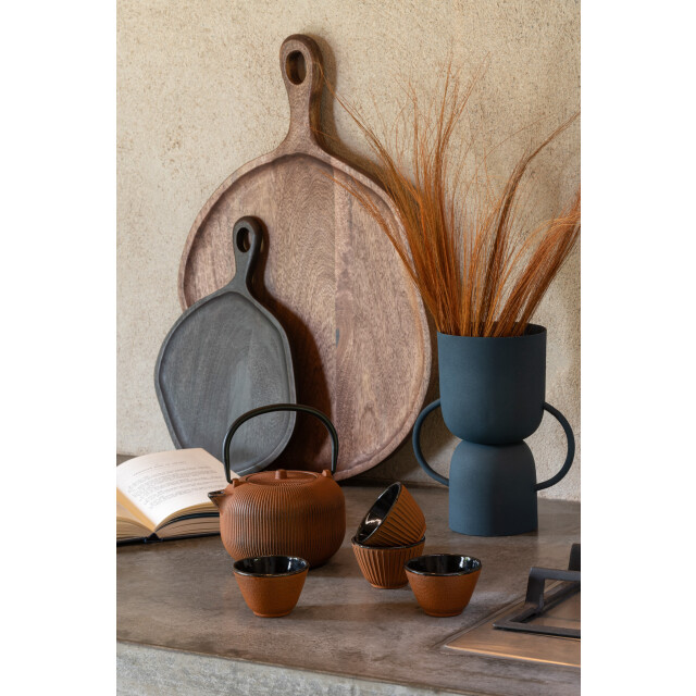 J-Line Box of 1 tea pot metal brown assortment 2 52821 large