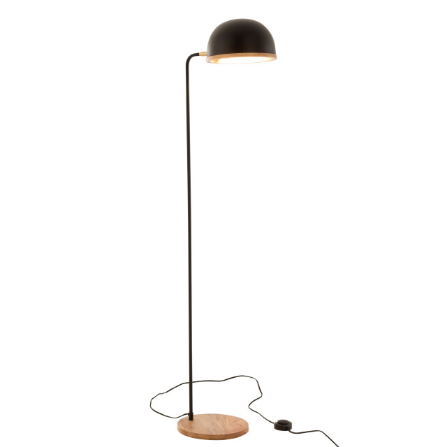 J-Line Standing lamp evy iron/wood black/natural 15654 large