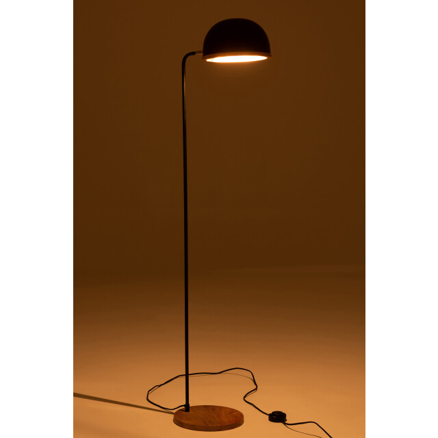 J-Line Standing lamp evy iron/wood black/natural 15654 large