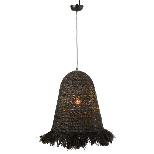 J-Line Hanging lamp ozie bananas fibres black 20798 large