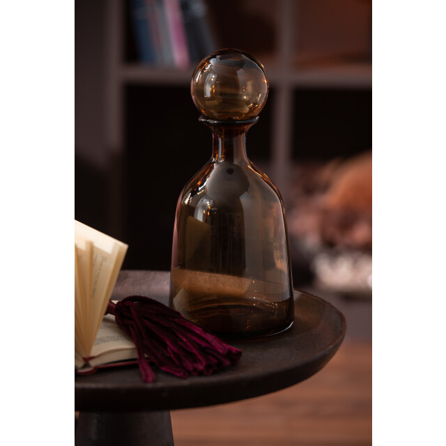 J-Line Bottle+plug regular decorative low glass brown small 18628 large