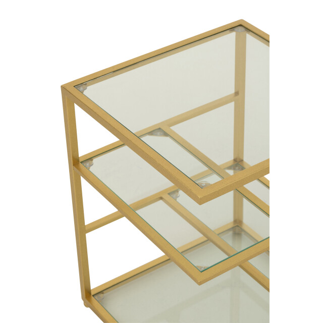 J-Line Side table iron/glass gold colored 55752 large