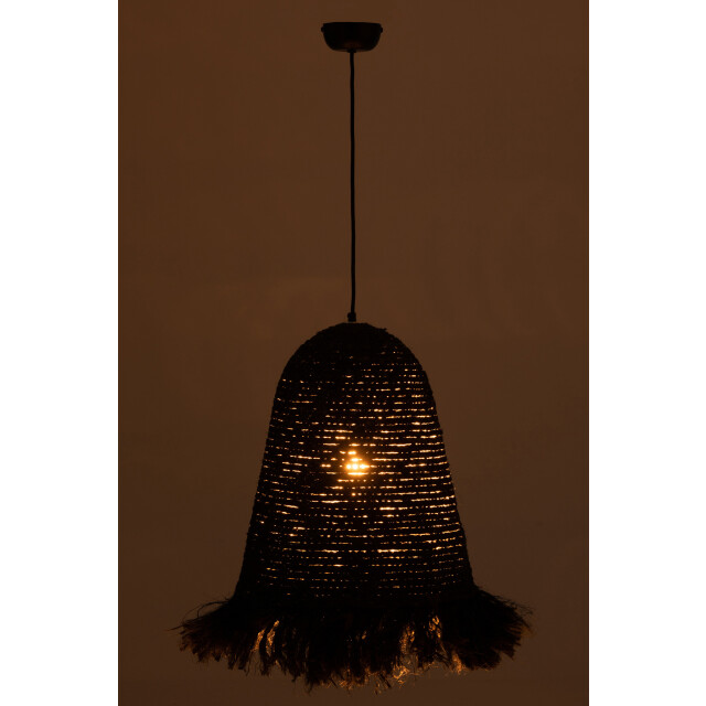 J-Line Hanging lamp ozie bananas fibres black 20798 large
