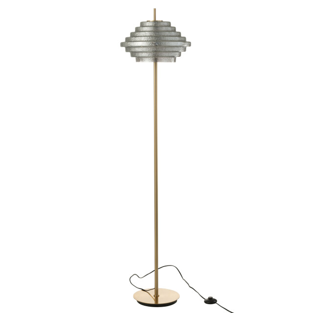 J-Line Lamp on foot led gold metal/glass smoked 37815 large
