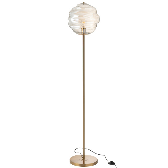 J-Line Floor lamp honeycomb glass light cognac 49101 large