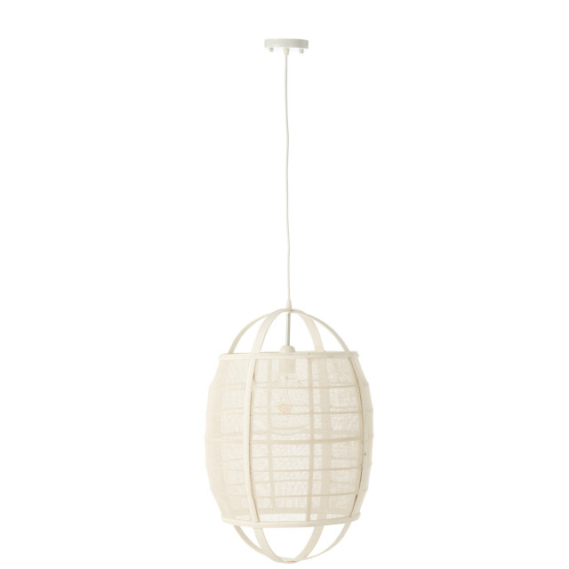 J-Line Hanging lamp ion linen/bamboo white small 46378 large