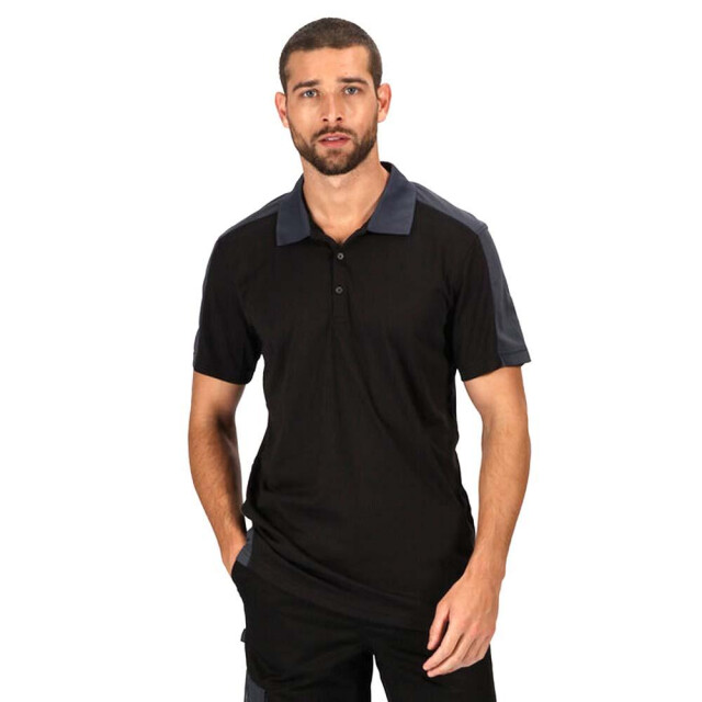 Regatta Herencontrast coolweave polo shirt UTLT333_blacksealgrey large