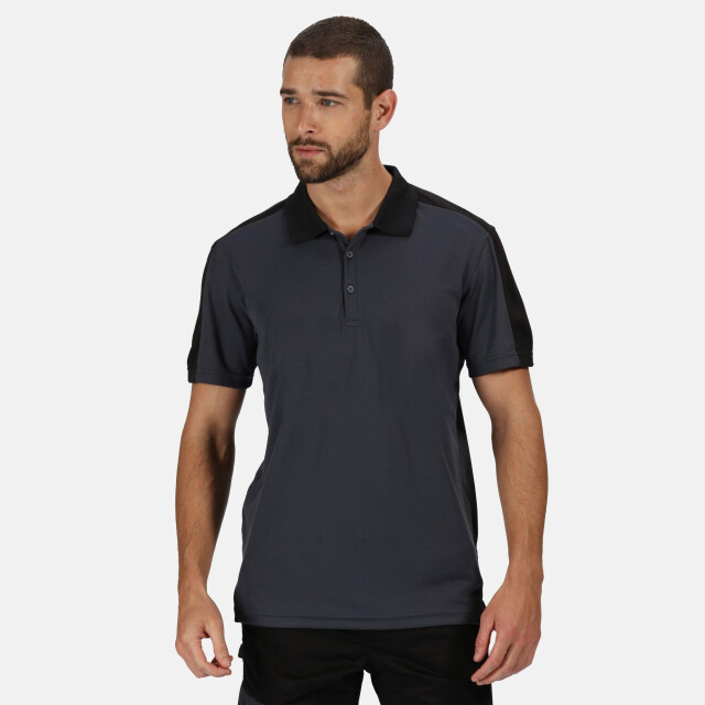 Regatta Herencontrast coolweave polo shirt UTLT333_sealgreyblack large