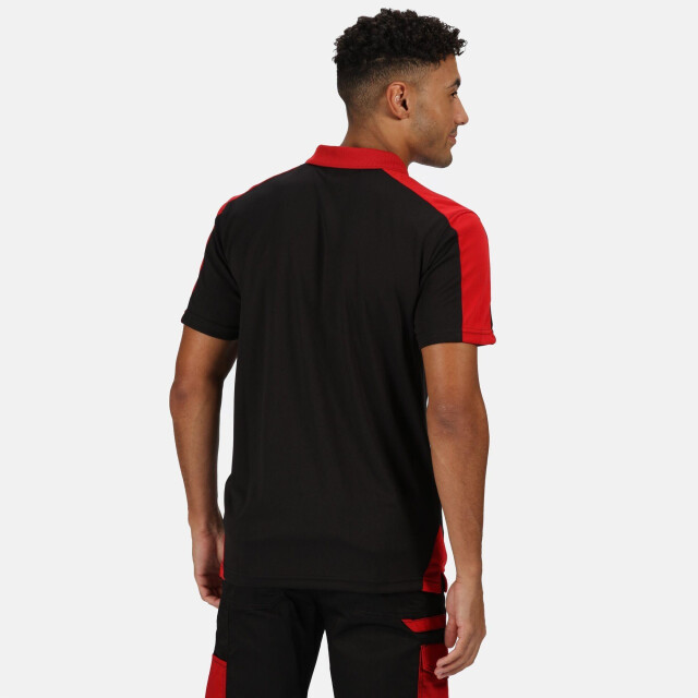 Regatta Herencontrast coolweave polo shirt UTLT333_blackclassicred large