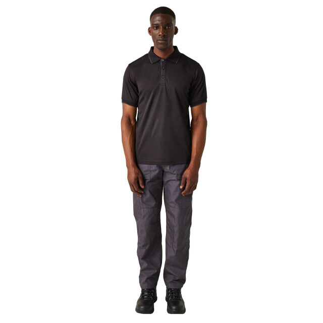 Regatta Heren navigate poloshirt met korte mouwen UTLT393_blacksealgrey large