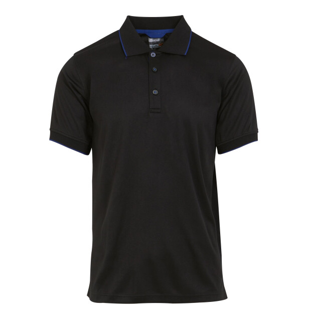 Regatta Heren navigate poloshirt met korte mouwen UTLT393_blacknewroyal large