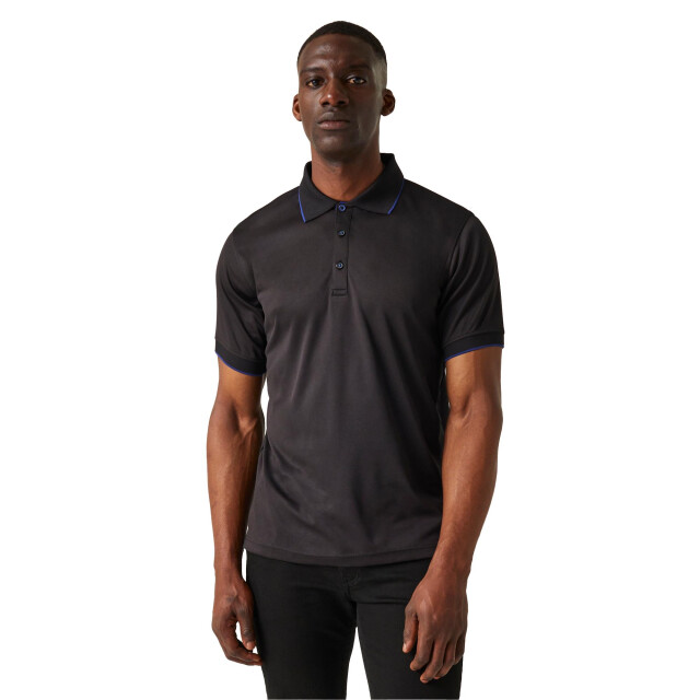 Regatta Heren navigate poloshirt met korte mouwen UTLT393_blacknewroyal large