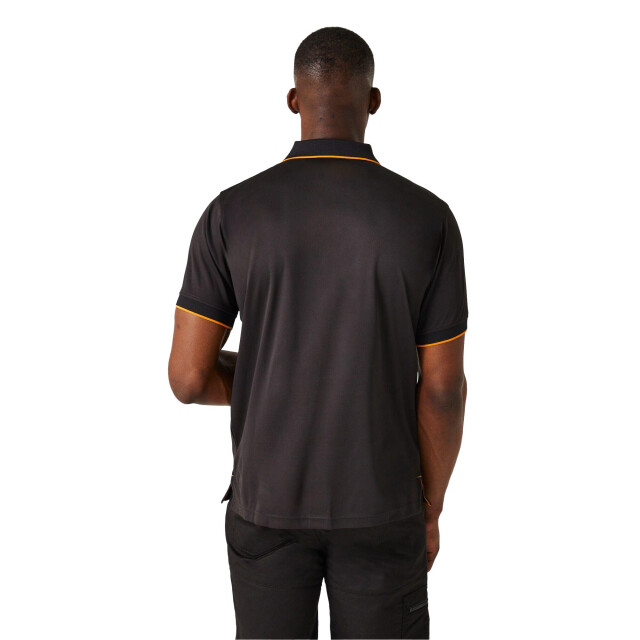 Regatta Heren navigate poloshirt met korte mouwen UTLT393_blackorangepop large