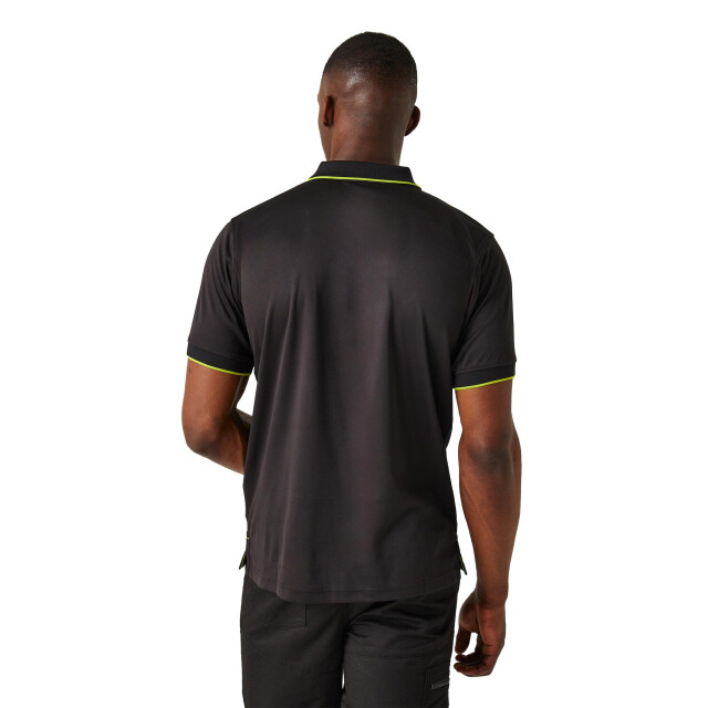 Regatta Heren navigate poloshirt met korte mouwen UTLT393_blacklimegreen large