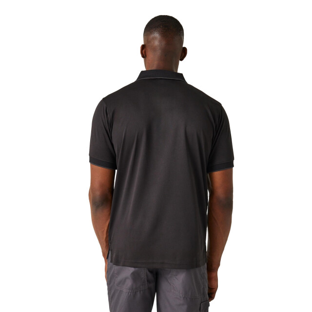Regatta Heren navigate poloshirt met korte mouwen UTLT393_blacksealgrey large