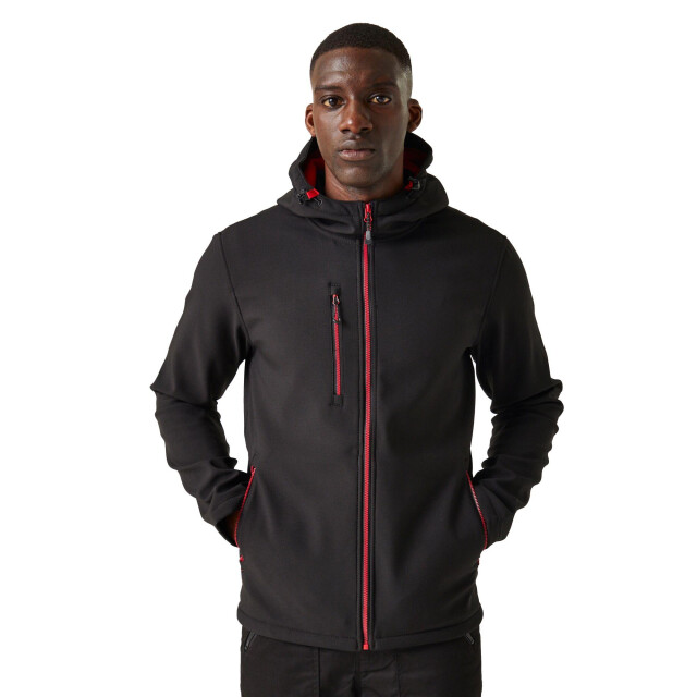 Regatta Heren navigate 2 layer soft shell jas UTLT394_blackclassicred large