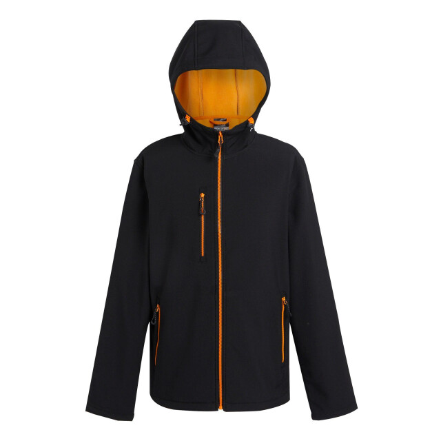 Regatta Heren navigate 2 layer soft shell jas UTLT394_blackorangepop large