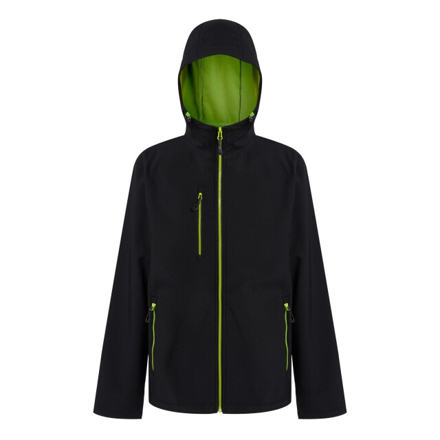 Regatta Heren navigate 2 layer soft shell jas UTLT394_blacklimegreen large
