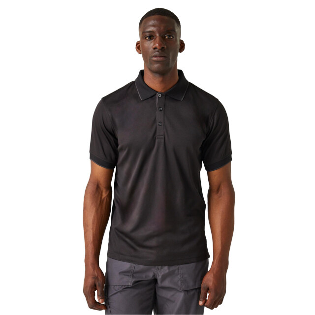 Regatta Heren navigate poloshirt met korte mouwen UTLT393_blacksealgrey large