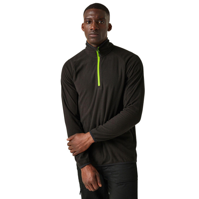 Regatta Heren navigate half zip fleece UTLT212_blacklimegreen large