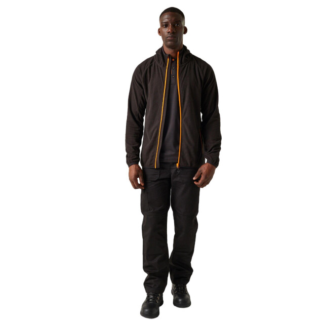 Regatta Heren navigate full zip fleecejack UTLT215_blackorangepop large