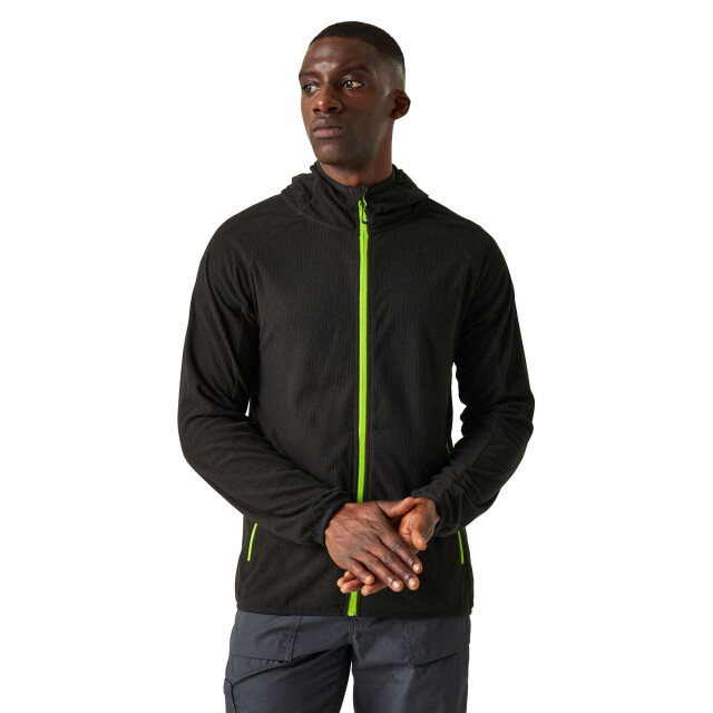 Regatta Heren navigate full zip fleecejack UTLT215_blacklimegreen large