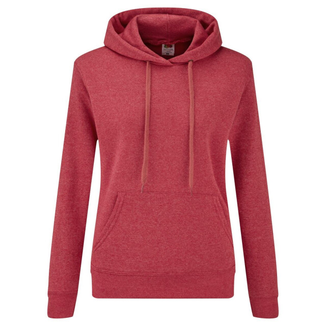 Fruit of the Loom Dames dame fit hooded sweatshirt / hoodie UTFK3361_heatherred large