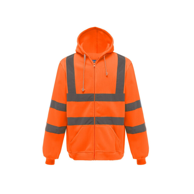 Yoko Heren hi-vis full zip hoodie UTLT511_orange large