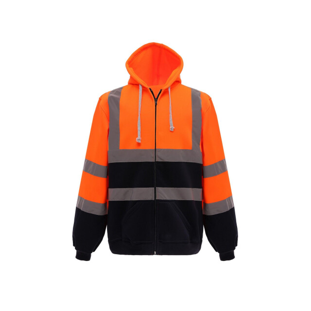 Yoko Heren hi-vis full zip hoodie UTLT511_orangenavy large