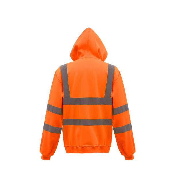 Yoko Heren hi-vis full zip hoodie UTLT511_orange large