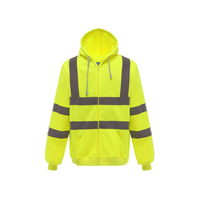 Yoko Heren hi-vis full zip hoodie UTLT521_yellow large