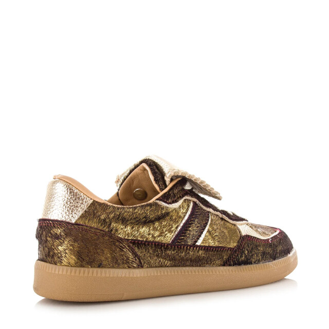 Babouche Ira dark brown gold lage sneakers dames Ira-125 383 large