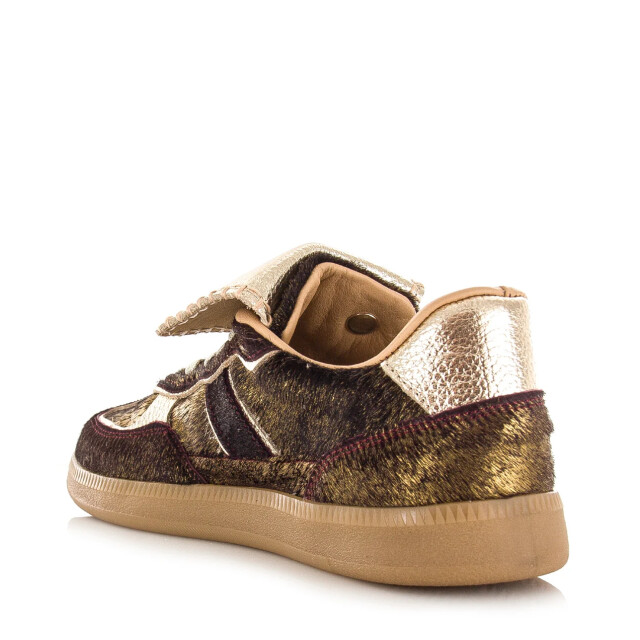 Babouche Ira dark brown gold lage sneakers dames Ira-125 383 large
