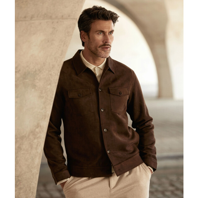 Blue Industry Het suède look overshirt | MILANOW25-M42 large