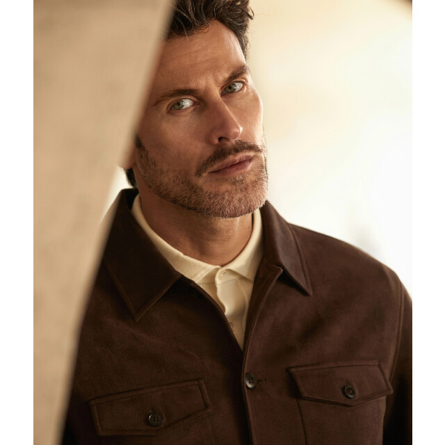 Blue Industry Het suède look overshirt | MILANOW25-M42 large
