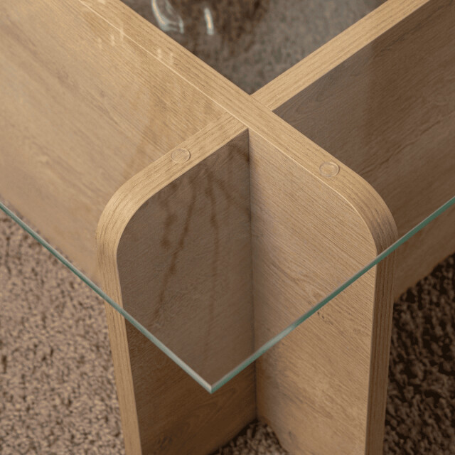 CaliCosy Salontafel met een blad van gehard glas l105 cm flavio 3253399 large