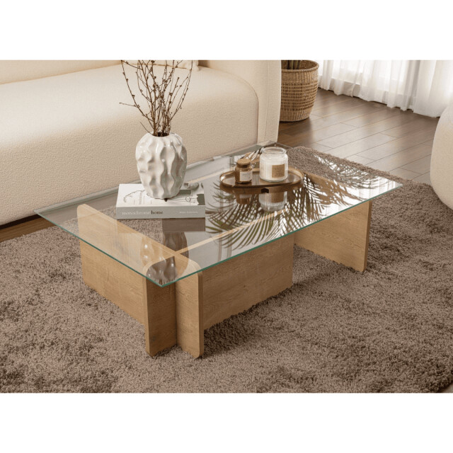 CaliCosy Salontafel met een blad van gehard glas l105 cm flavio 3253399 large