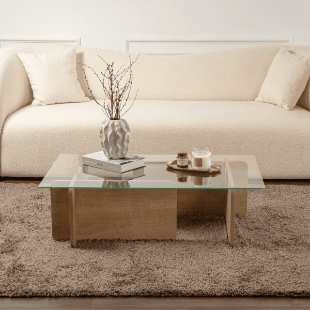CaliCosy Salontafel met een blad van gehard glas l105 cm flavio 3253399 large