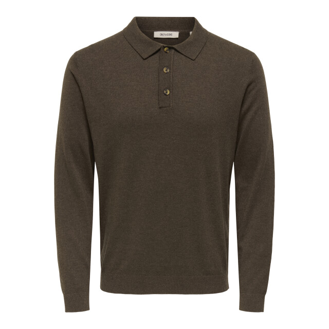 Only & Sons Onsloui reg 12 ls mel polo knit 22033758 large