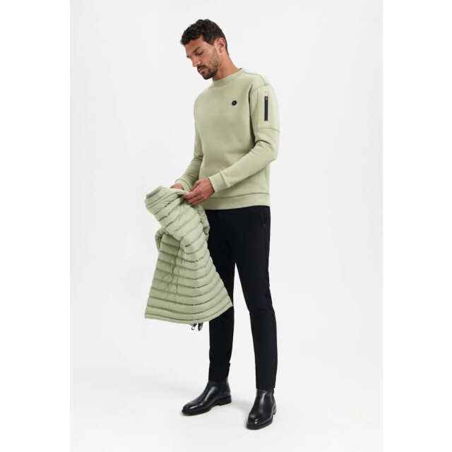 No Excess Sweater crewneck brushed inside light moss 29130857-197 large