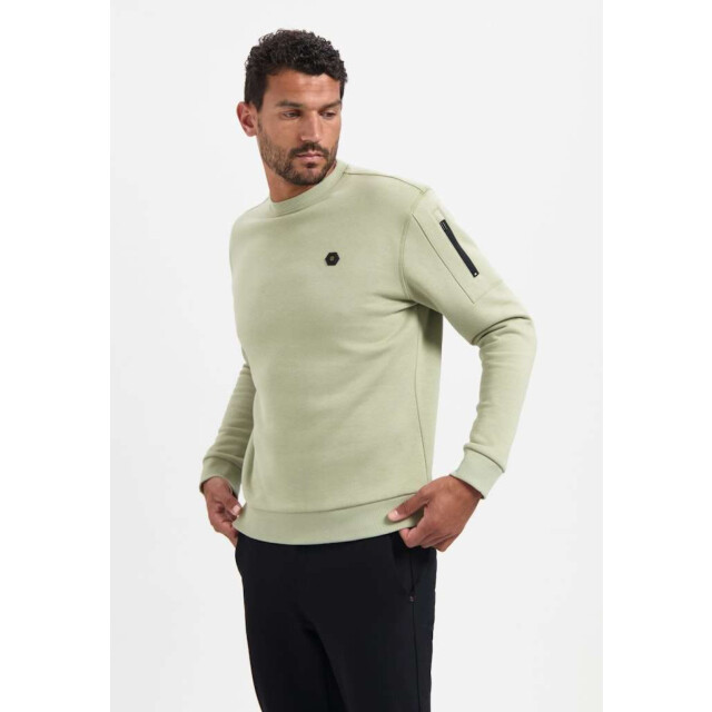 No Excess Sweater crewneck brushed inside light moss 29130857-197 large