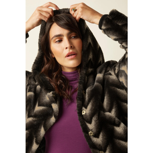 King Louie Judy coat deco fur 09922-001 large