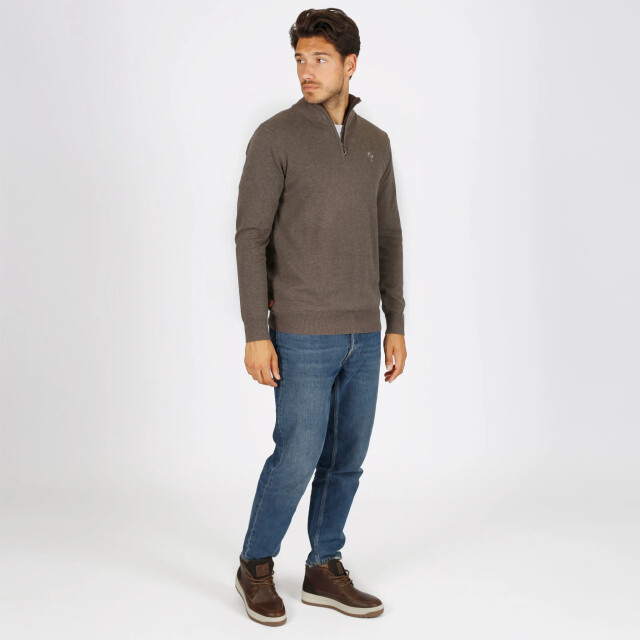 Q1905 Trui kralingen donker taupe melange QM2354423-839-1 large