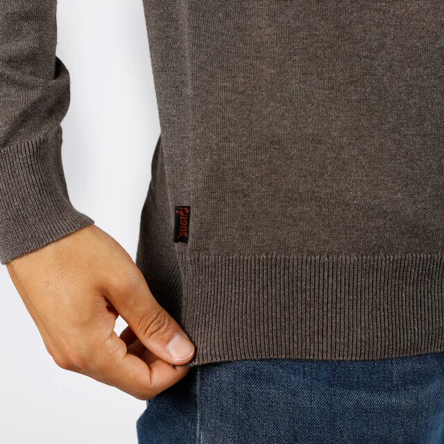 Q1905 Trui kralingen donker taupe melange QM2354423-839-1 large