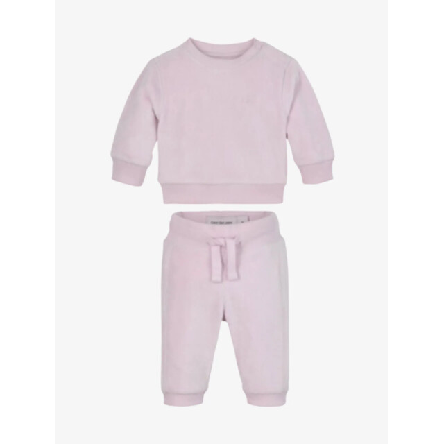 Calvin Klein Meisjes baby joggingpak rib velvet fleece IN0IN00236-TRX large