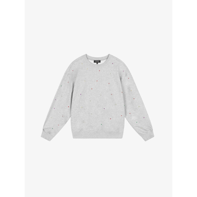 Refined Department Dames sweater jayne oversized studs grey melange R2509822778-960 large