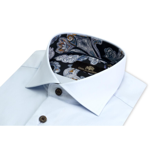 Circle of Gentlemen Lancelot effen overhemd met contrasten stretch kwaliteit 234-20002-500- large