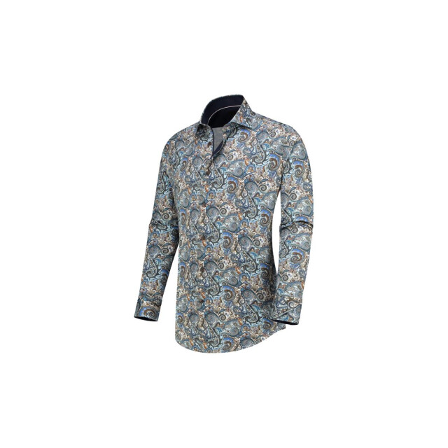 Circle of Gentlemen Leco allover print overhemd met contrastdetails 100% co 234-20005-554- large