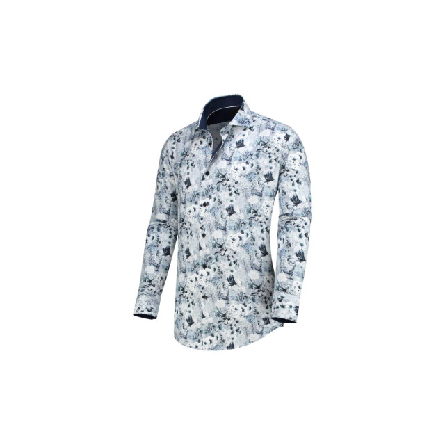 Circle of Gentlemen Lars allover print overhemd in stretch kwaliteit 234-20003-553- large