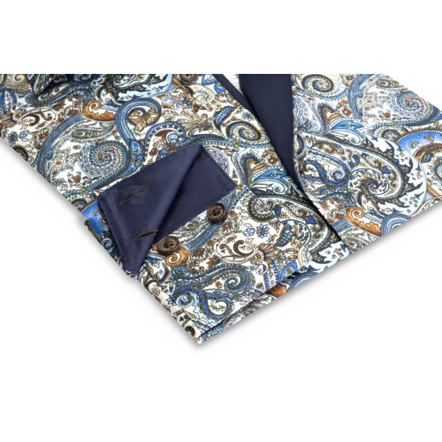 Circle of Gentlemen Leco allover print overhemd met contrastdetails 100% co 234-20005-554- large